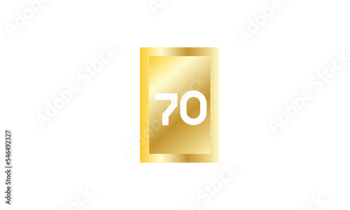 70 Number New Gold Modern Square Logo