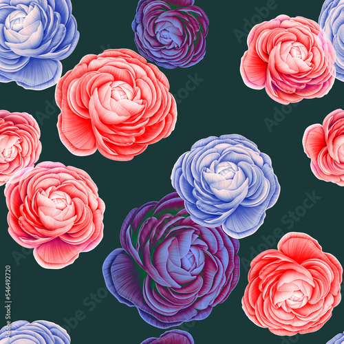 Seamless summer pattern with Flowers isolated simlpe style. Rose flowers background stylish floral. legant flowers and leaves Roses