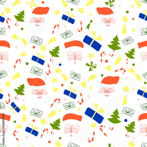 seamless pattern with christmas decorations