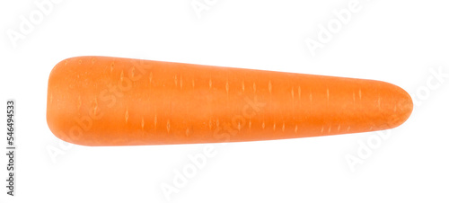 Top view of carrots isolated on white background