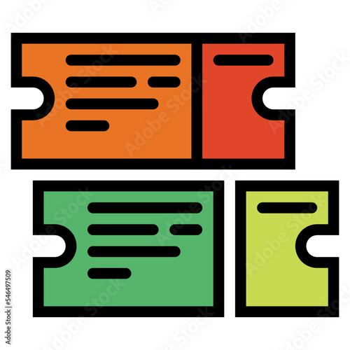 ticket filled outline icon style