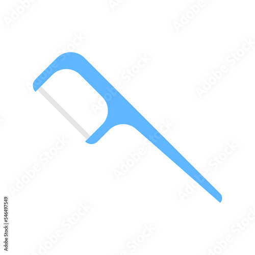 Dental toothpick icon. Toothpick with dental floss. Teeth care thread. Oral hygiene.