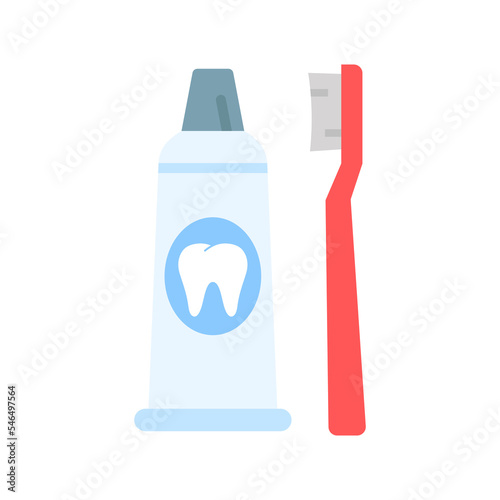 Toothbrush and a tube of toothpaste. Dental cleaning, oral Hygiene. Dental care.