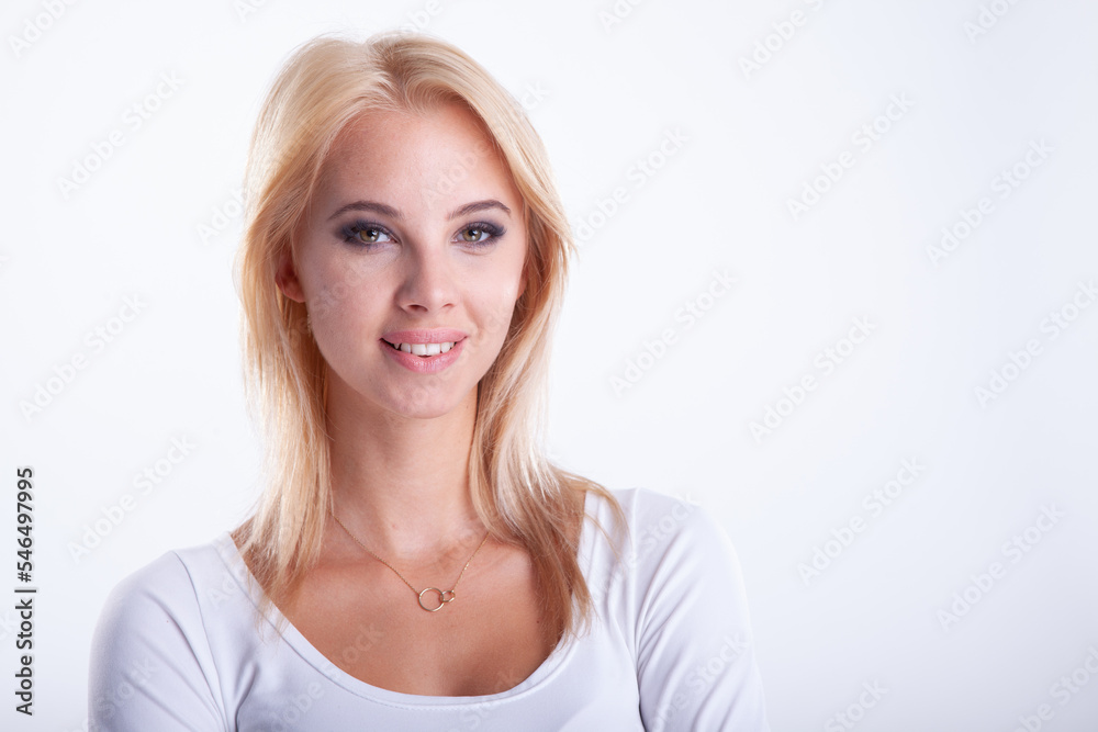 portrait attractive blonde woman