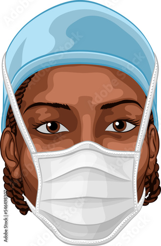 A black woman female doctor...