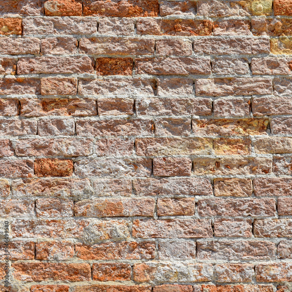 Fototapeta premium Old brick wall with red brick background