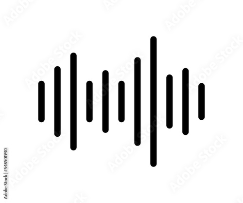 Sound wave vector isolated on white background. Audio spectrum samples. Audio icon.