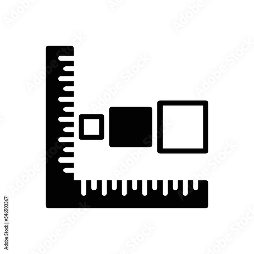 Black solid icon for sizes