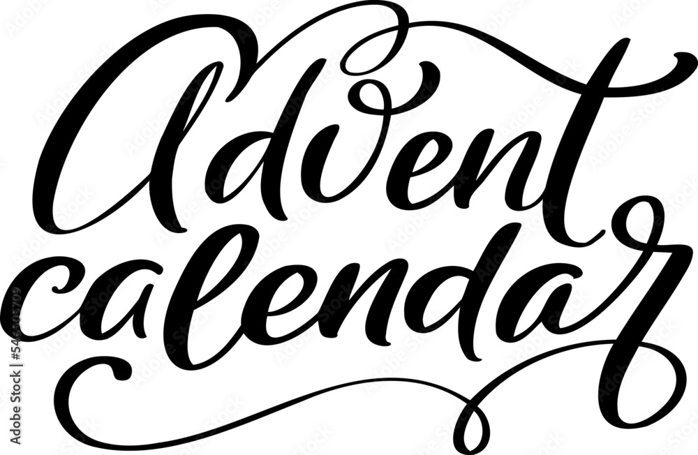 Vector handwritten calligraphy lettering text Advent Calendar. Design ...
