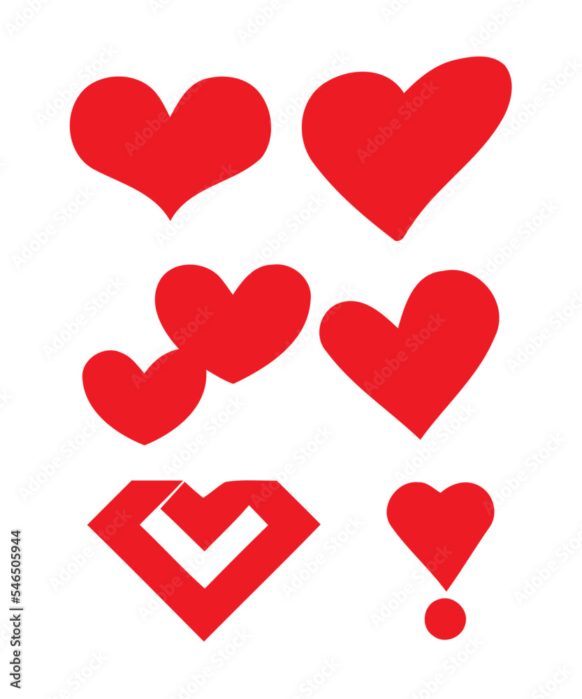 Broken heart illustration.Red heart design icon flat.Modern flat valentine love sign.symbol for web site design, button to mobile app. Logo heart bundleVector