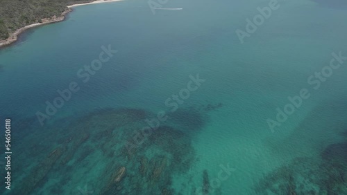 Passage Rocks In Great Keppel Island, Great Barrier Reef, Capricorn Coast, Australia. Aerial Drone Shot photo