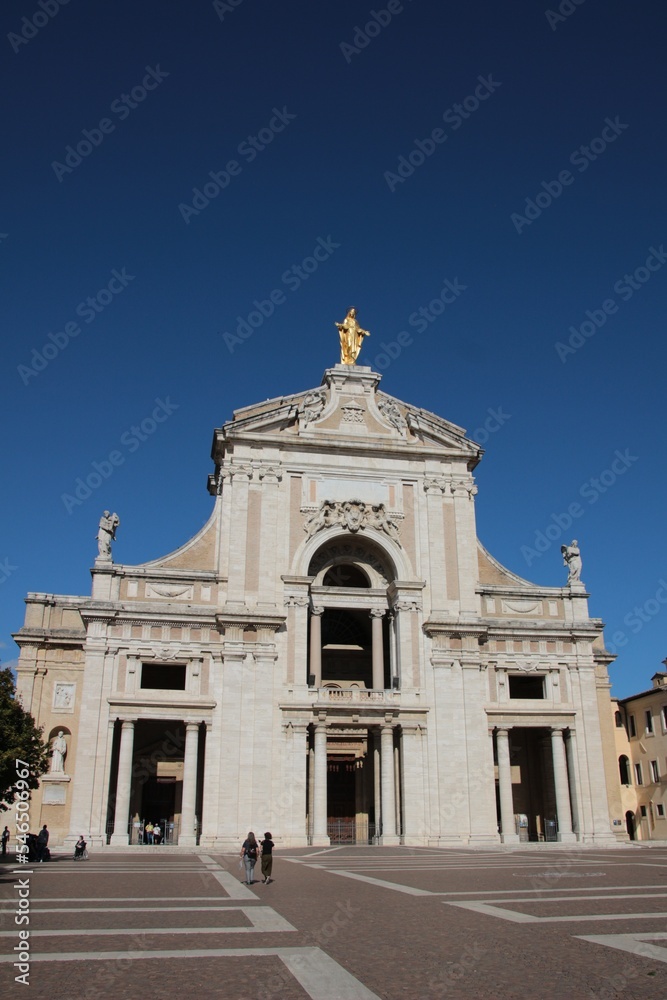Italy, Umbria, Perugia: View of Santa Maria degli Angeli in Assisi.