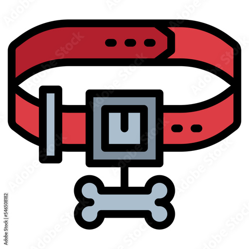 collar filled outline icon style