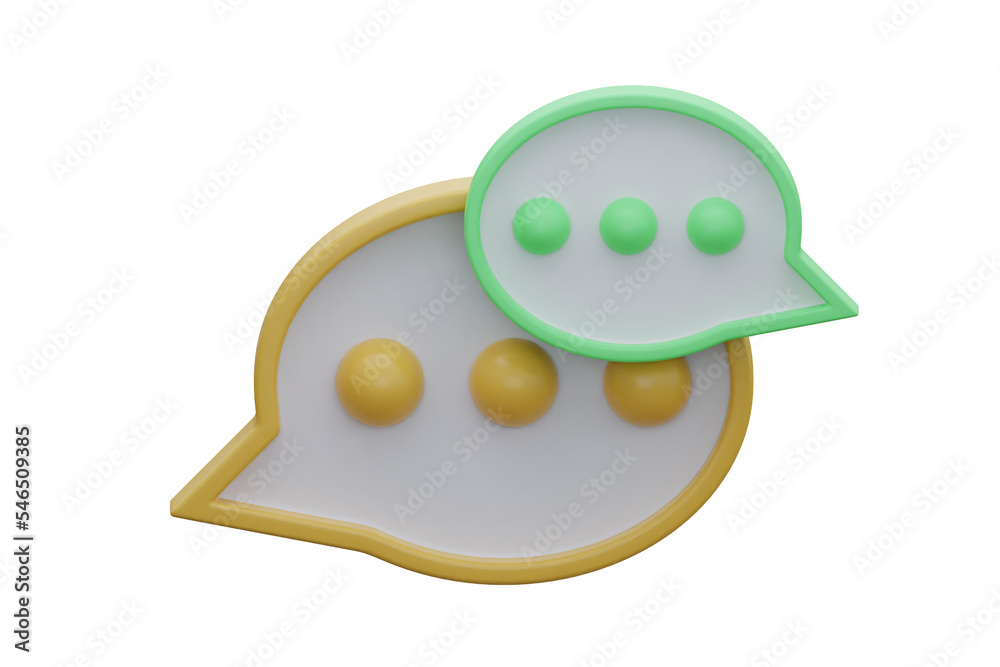 3d talking 2 buble icon 3d talking 2 buble icon