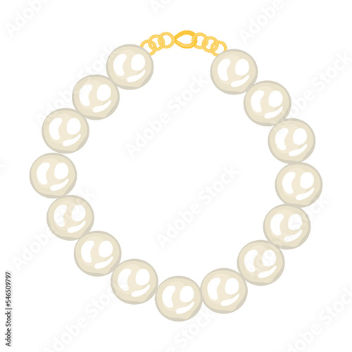 royal necklace with large pearls jewelry vector illustration. Gold, silver, pearl jewellery. Stone or diamond rings, earrings, pendants, bracelets