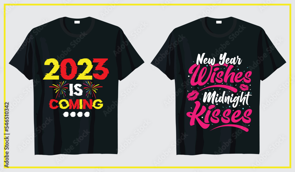New year 2023 t-shirt design, typography t-shirt new year bundle New year 2023 t-shirt design, typography t-shirt new year bundle