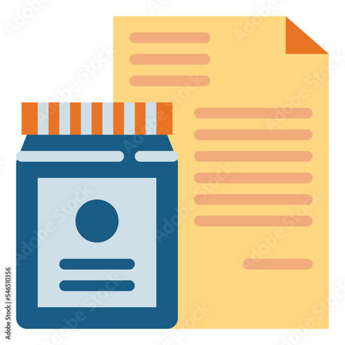 prescription flat icon style