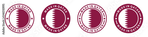 Made in Qatar label icon, vector illustration