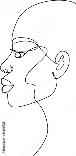 Beautiful woman line art vector portrait
