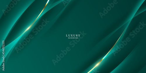 green abstract background design with elegant golden elements vector illustration