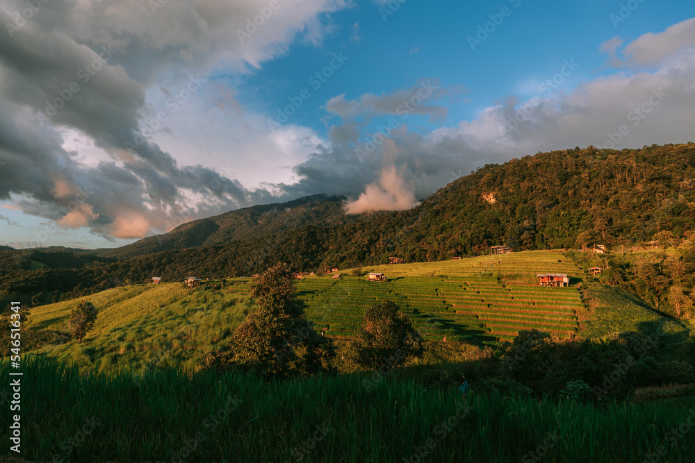 Fototapeta premium sunset landscape in the mountains