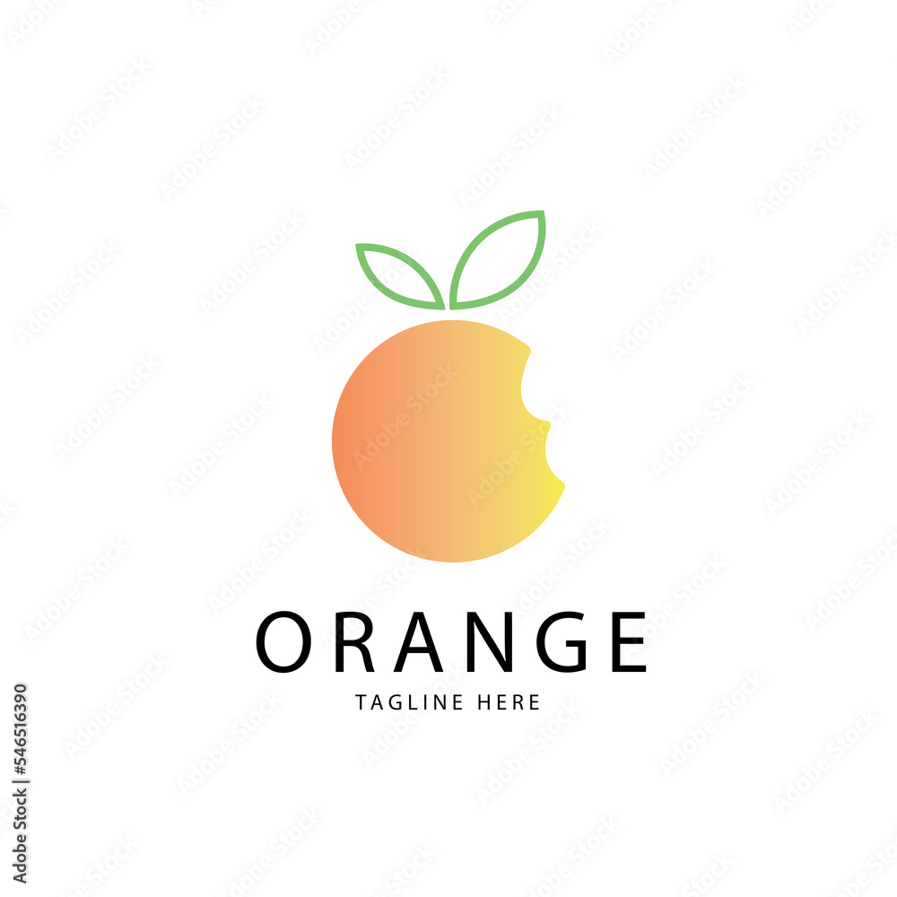 orange fruit logo Vector orange logo in a modern flat style