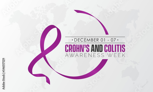 Vector illustration design concept of Crohn’s and Colitis Awareness Week observed on December 1 to 7