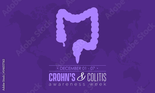 Vector illustration design concept of Crohn’s and Colitis Awareness Week observed on December 1 to 7