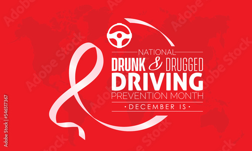 Vector illustration design concept of National Drunk and Drugged Driving Prevention Month observed on every December