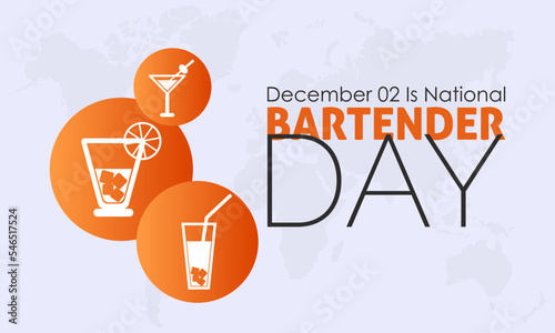 Wallpaper Mural Vector illustration design concept of National Bartender Day observed on December 2 Torontodigital.ca