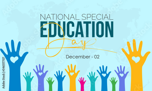 Vector illustration design concept of National Special Education Day observed on December 2