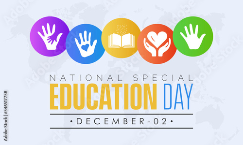 Vector illustration design concept of National Special Education Day observed on December 2