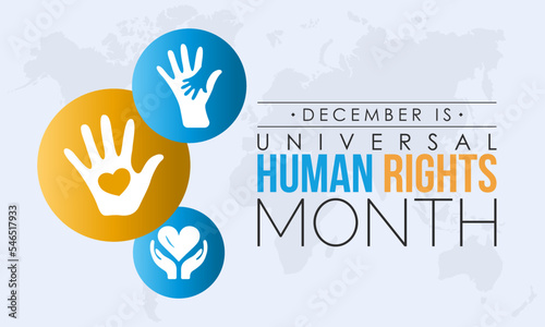 Vector illustration design concept of Universal Human Rights Month observed on every December