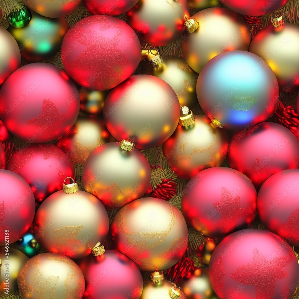 AI-Generated Image of Abstract Seamless Christmas Background With Baubles AI-Generated Image of Abstract Seamless Christmas Background With Baubles