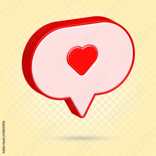 Speech love cute icon, with oval frame, heart love speech.