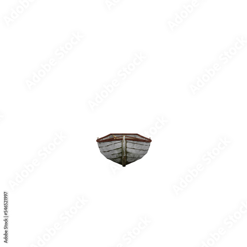 Wooden boat isolated