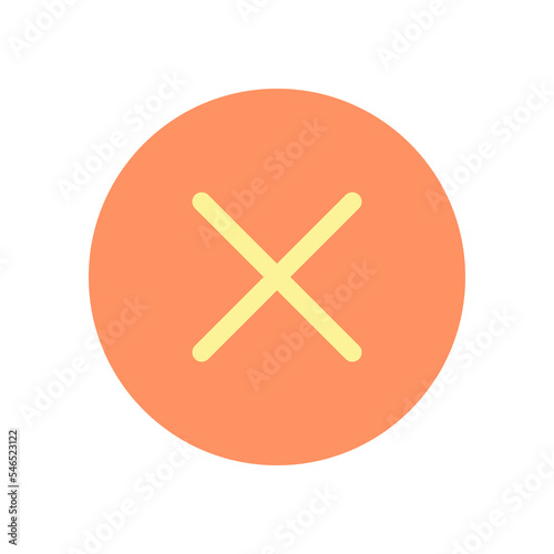 Cross in circle flat color ui icon. Cancel operation button. Customer choice on website. Simple filled element for mobile app. Colorful solid pictogram. Vector isolated RGB illustration