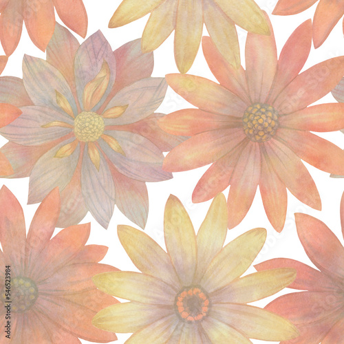 abstract floral pattern  seamless watercolor ornament for design  wallpapers  wrapping paper.