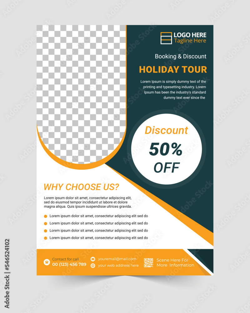 Holiday Tour and Travel Flyer template design