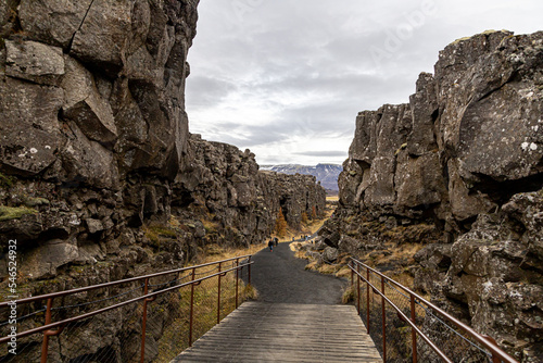 Path through Thingvellir in Iceland