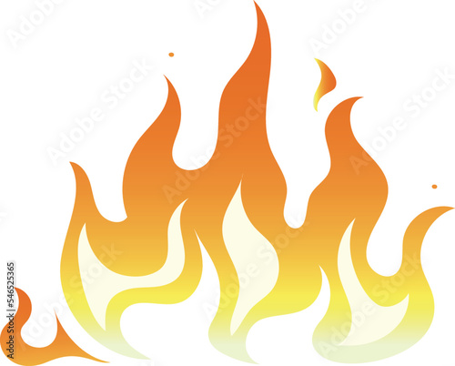 Fire decal. Gradient flame symbol. Burning icon