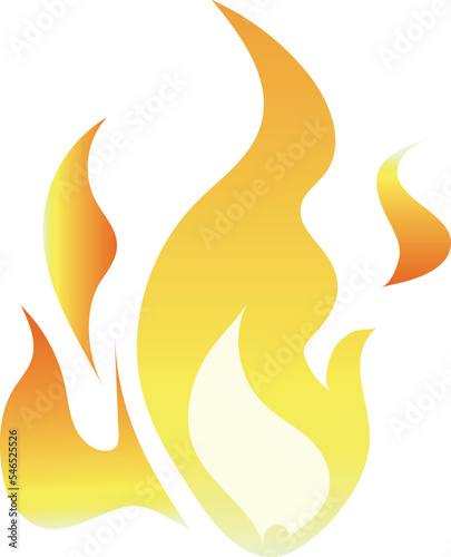 Flame car decal. Abstract fire gradient symbol