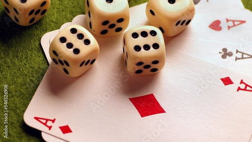 Gamenight cards and dice background photo