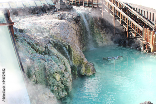 12月の草津温泉の湯畑