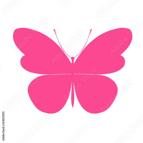 Colored butterfly silhouette. Template for printing , PNG illustration, icon. Butterfly with open wings, top view © siaminka