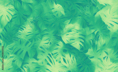 green leaves seamless pattern