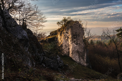 Obraz na płótnie jura krakowsko-częstochowska jesień wschód słońca w salonie