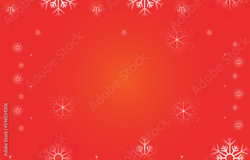 Abstract red and white christmas background with snow flakes frame..eps