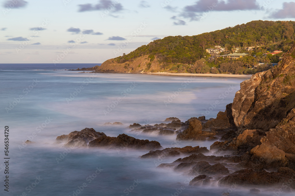 Rocky coastline view around Cape Byron, NSW, Australia.