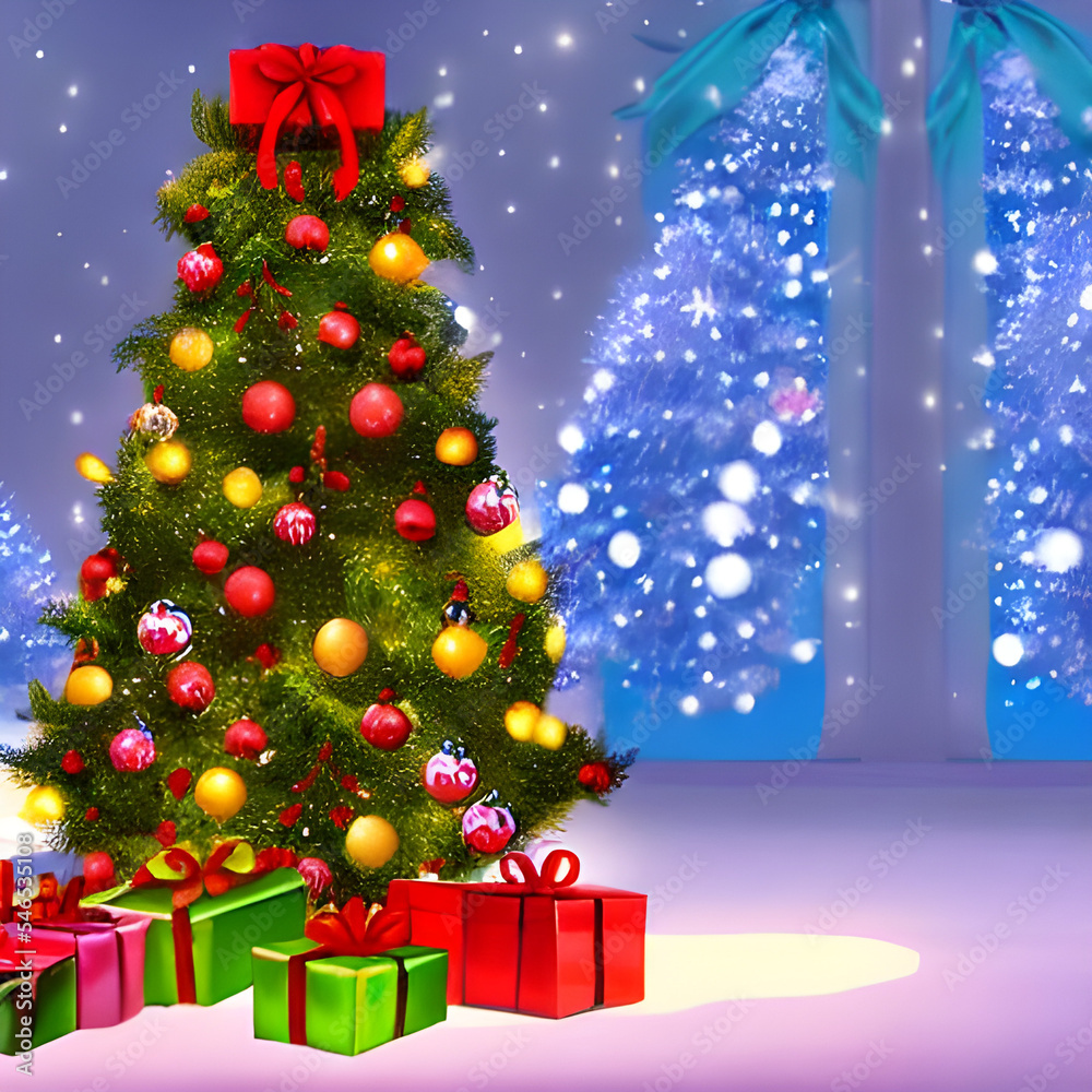 christmas tree with gift boxes christmas tree with gift boxes